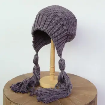 Популярная женская вязаная шапка с плетеной бахромой Элегантная женская шапка Good Touch Dome Beanie