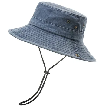 Мужская хлопчатобумажная шляпа рыбака с защитой от ультрафиолета, солнцезащитные кепки, летние шляпы-ведерки для скалолазания, рыбалки и туризма на открытом воздухе