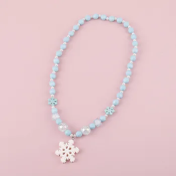 Makersland Подвеска в виде снежинки, ожерелье из бисера для детей, ожерелье сладкой принцессы, ювелирные изделия, очаровательные подарки для детей Оптом