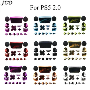 JCD Для PS5 2.0 Сменные Хромированные Кнопки L1 R1 L2 R2 Триггеры D-Pad Опции совместного использования Лицевой панели Полный Комплект для контроллера PS5 V2