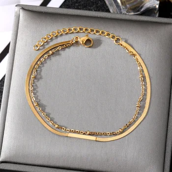 IFMIA Роскошный модный Геометрический браслет с подвеской-шармом, золотой браслет-цепочка из бисера, браслеты для женщин, ювелирные изделия из нержавеющей стали