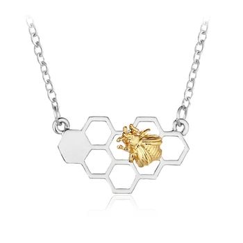 Ожерелье с подвеской в виде пчелиных сот, очаровательное ожерелье в виде пчелиных сот, женские модные аксессуары, подарки на День матери