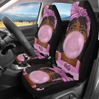 Чехлы для передних сидений с принтом для африканских девушек, Комфортная Стильная защита автокресел для женщин, Чехол для сидений, автомобильный аксессуар